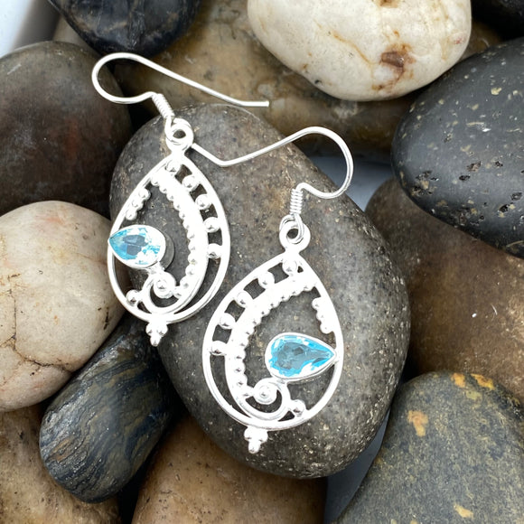 Blue Topaz Earring 507 - Silver Street Jewellers