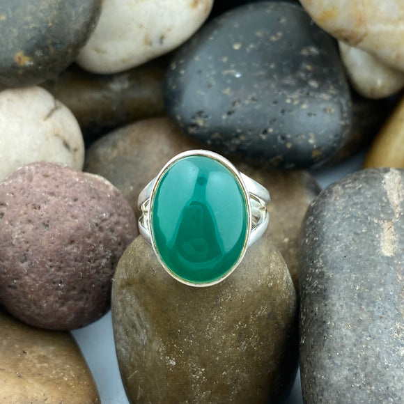 Green Onyx Ring 92 - Silver Street Jewellers