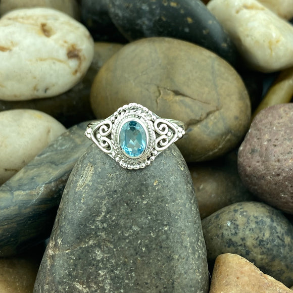 Blue Topaz Ring 591 - Silver Street Jewellers