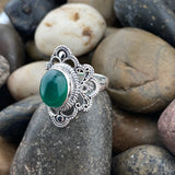 Green Onyx Ring 95 - Silver Street Jewellers