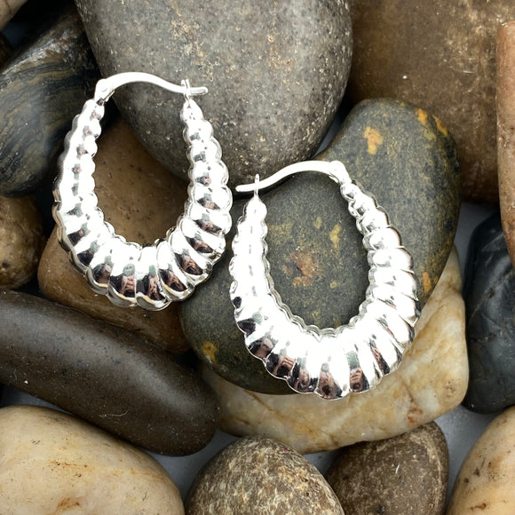 Plain Silver Earring 79 - Silver Street Jewellers