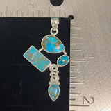 Blue Copper Turquoise Pendant 323 - Silver Street Jewellers