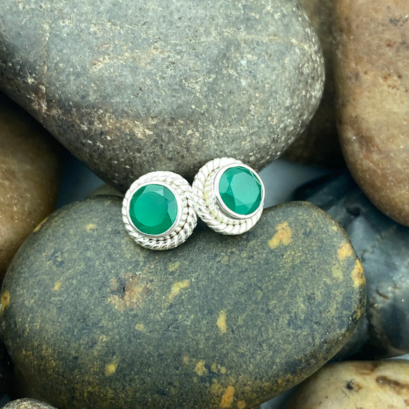 Green Onyx Earring 47 - Silver Street Jewellers