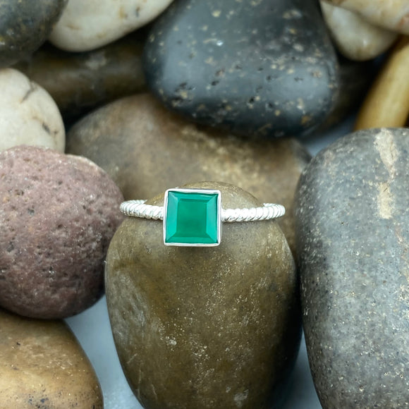 Green Onyx Ring 88 - Silver Street Jewellers