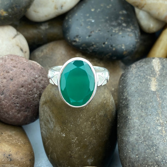Green Onyx Ring 90 - Silver Street Jewellers