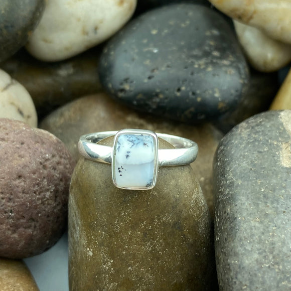 Dendritic Agate Ring 90 - Silver Street Jewellers