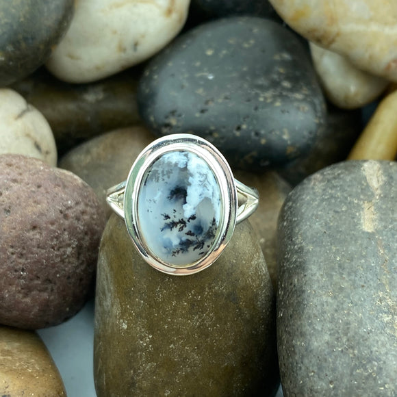 Dendritic Agate Ring 95 - Silver Street Jewellers