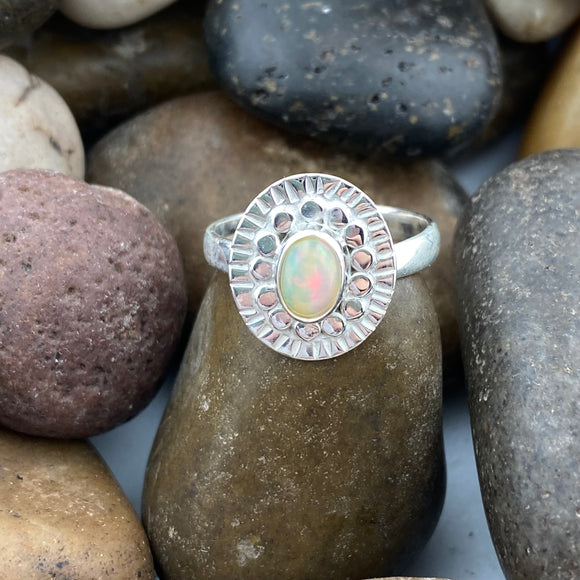Ethiopian Opal Ring 662 - Silver Street Jewellers