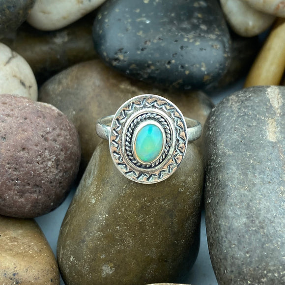 Ethiopian Opal Ring 670 - Silver Street Jewellers