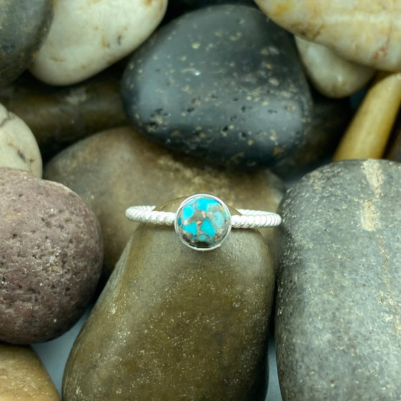 Blue Copper Turquoise Ring 236 - Silver Street Jewellers