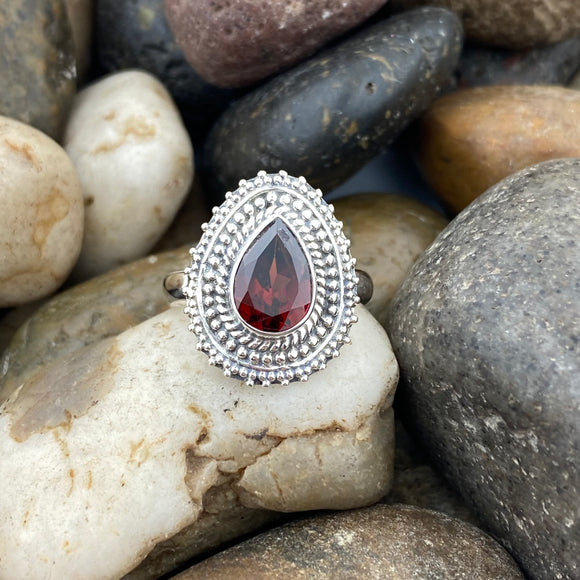 Garnet Ring 367 - Silver Street Jewellers
