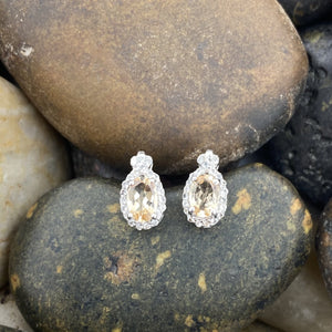 Beryl and White Topaz earrings set in 925 Sterling Silver