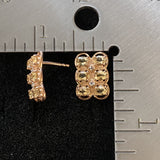 14K Rose Gold Vermeil Beryl and White Topaz earrings set in 925 Sterling Silver