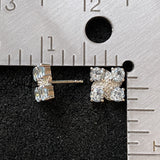 Blue Topaz and White Topaz earrings set in 925 Sterling Silver