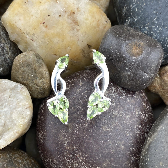 Peridot earrings set in 925 Sterling Silver