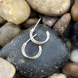 14K Gold Vermeil Finish Hoops earrings set in 925 Sterling Silver
