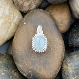 Aquamarine and White Topaz pendant set in 925 Sterling Silver