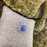 Charoite and White Topaz pendant set in 925 Sterling Silver