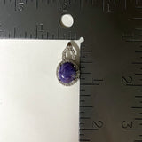 Charoite and White Topaz pendant set in 925 Sterling Silver