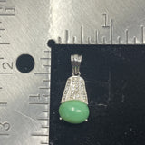 Chrysoprase and White Topaz pendant set in 925 Sterling Silver