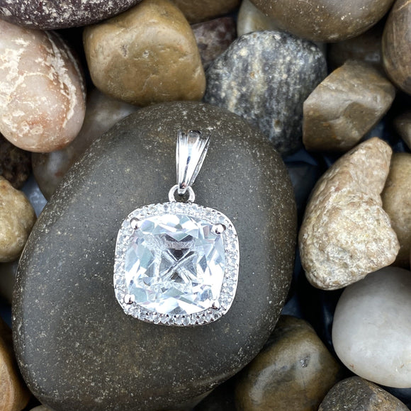 Crystal Quartz pendant set in 925 Sterling Silver