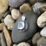 Crystal Quartz and Spinel pendant set in 925 Sterling Silver