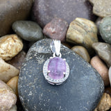 Fluorite and White Topaz pendant set in 925 Sterling Silver