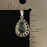 Green Amethyts Pendant set in 925 Sterling Silver