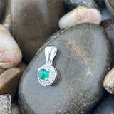 Green Onyx and White Topaz pendant set in 925 Sterling Silver