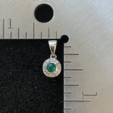 Green Onyx and White Topaz pendant set in 925 Sterling Silver