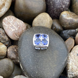 Iolite and White Topaz pendant set in 925 Sterling Silver