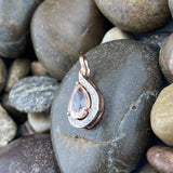 Rose Gold Finish Morganite and Zircon pendant set in 925 Sterling Silver