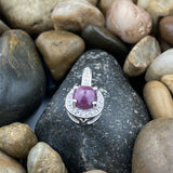 Ruby and White Topaz pendant set in 925 Sterling Silver