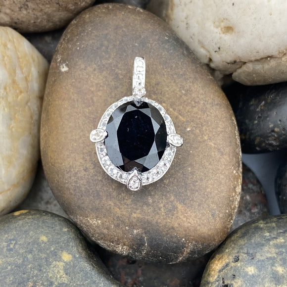 Spinel and White Topaz pendant set in 925 Sterling Silver