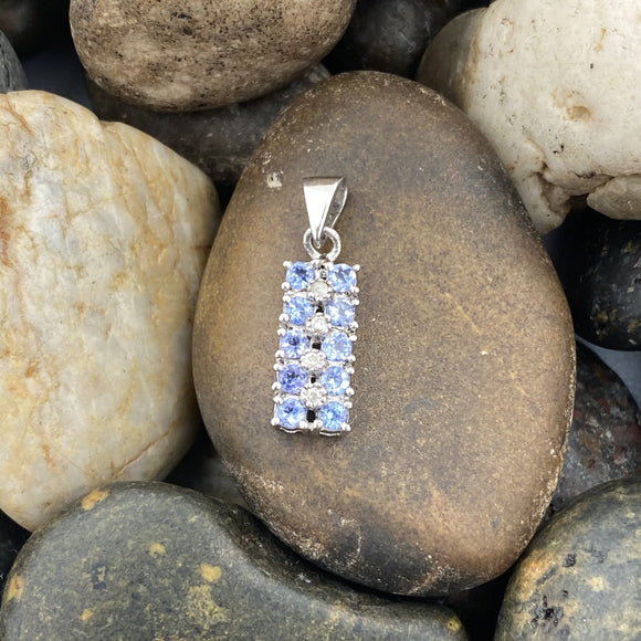 Tanzanite and Diamond pendant set in 925 Sterling Silver