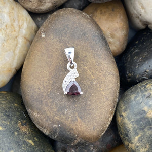 Pink Tourmaline and White Topaz pendant set in 925 Sterling Silver