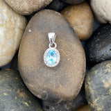 Zircon and White Topaz pendant set in 925 Sterling Silver