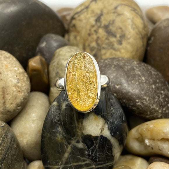 Amber ring set in 925 Sterling Silver