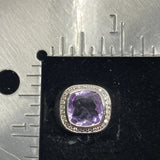 Amethyst and White Topaz ring set in 925 Sterling Silver