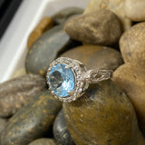 Faceted Blue Topaz Ring 224 - Silver Street Jewellers