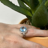 Faceted Blue Topaz Ring 224 - Silver Street Jewellers