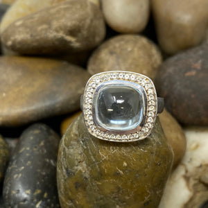 Blue Topaz Cabochon Ring 228 - Silver Street Jewellers