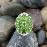 14K Gold Vermeil Finish Chrome Diopside ring set in 925 Sterling Silver