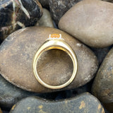 14K Gold Vermeil Citrine and White Topaz ring set in 925 Sterling Silver