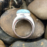 Larimar ring set in 925 Sterling Silver