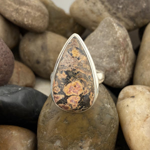 Leopard Skin Jasper ring set in 925 Sterling Silver