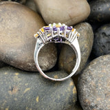 Citrine, Peridot, Amethyst and Yellow Sapphire ring set in 925 Sterling Silver