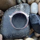 Ruby and White Topaz ring set in 925 Sterling Silver