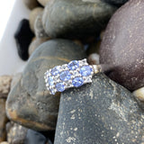 Tanzanite and White Topaz ring set in 925 Sterling Silver