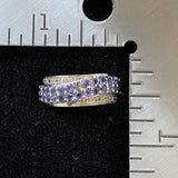 Tanzanite and Diamond ring set in 925 Sterling Silver